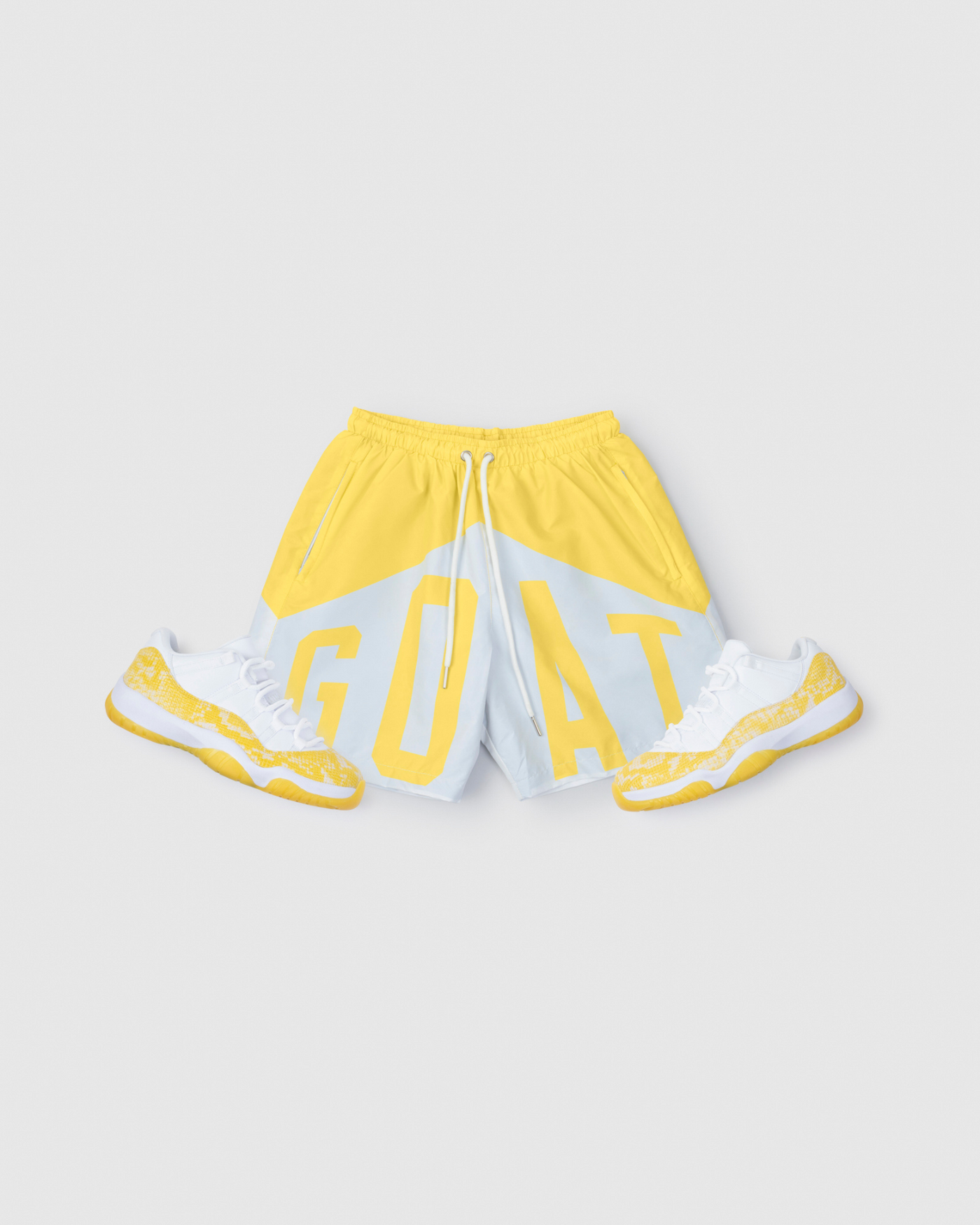 GOAT Big Arch Logo Shorts (Yellow Snakeskin)