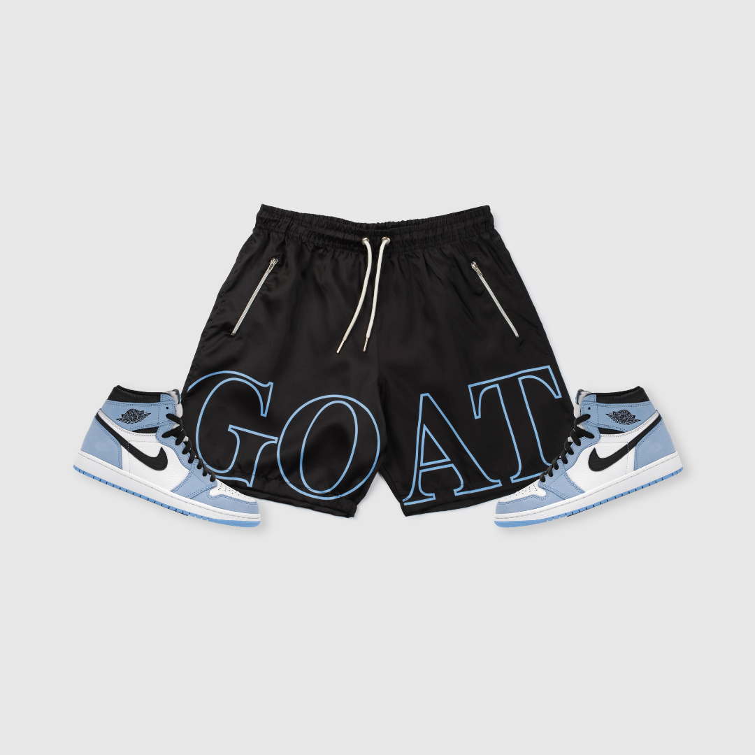 GOAT Track Shorts (Black/University Blue)