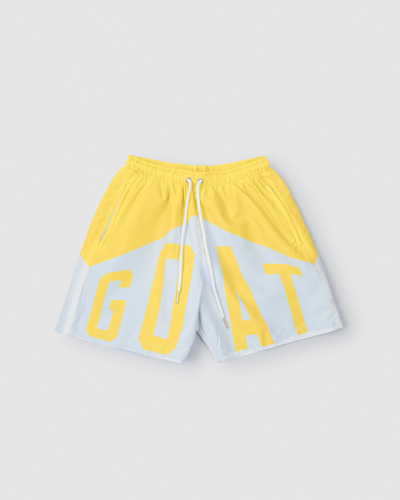 GOAT Big Arch Logo Shorts (Yellow Snakeskin)