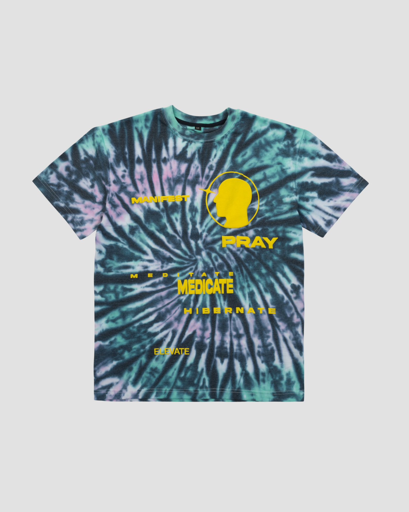 Infinite Dreams Manifestation Tie Dye T-Shirt (Yellow Print)