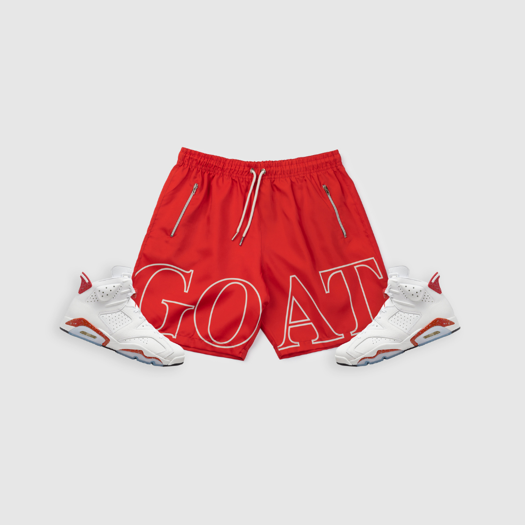 GOAT Track Shorts (Red Oreo)