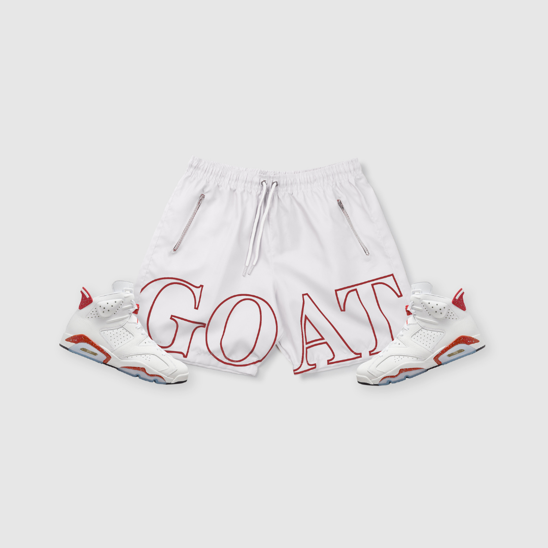 GOAT Track Shorts (Red Oreo White)
