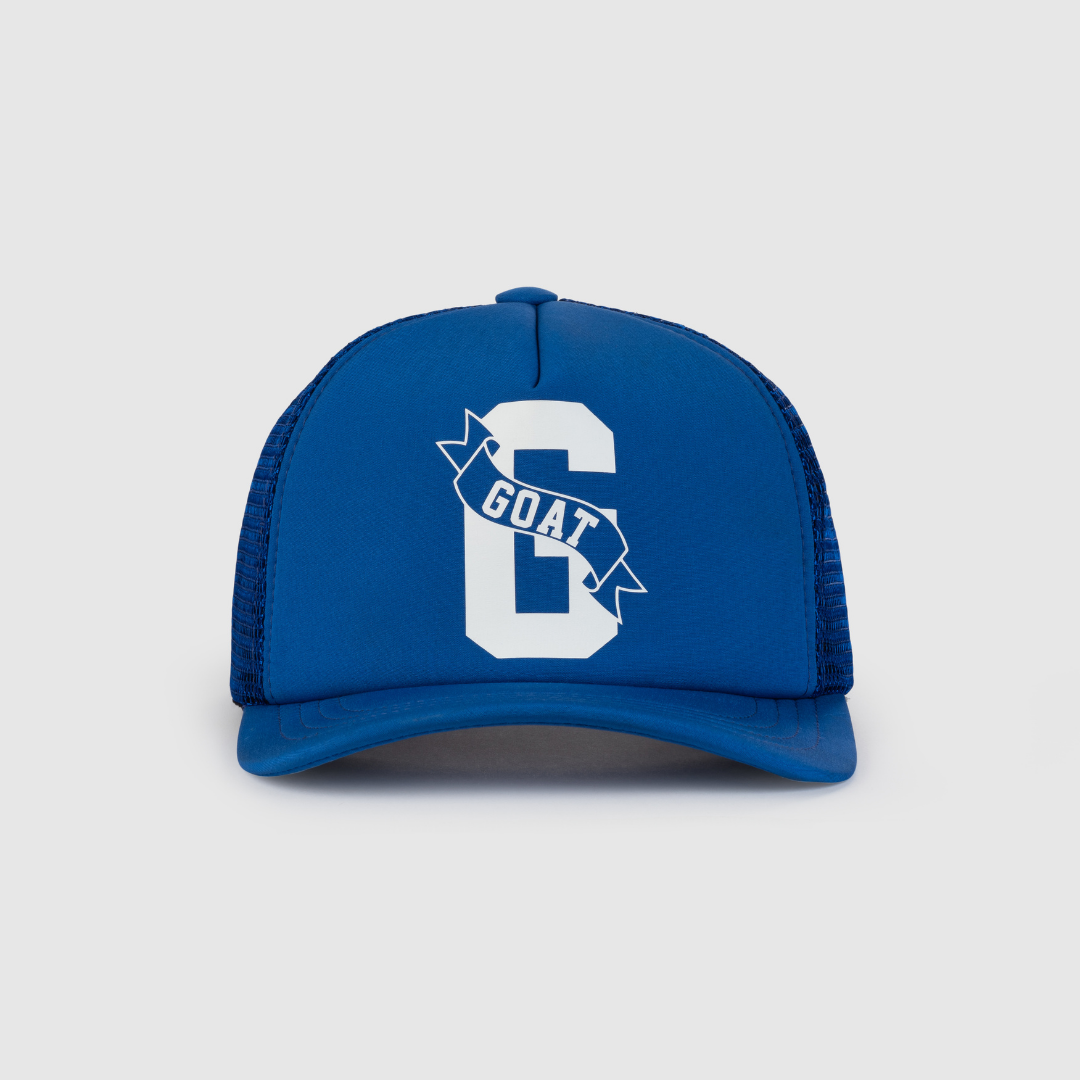 GOAT Logo Trucker Hat (Racer Blue)