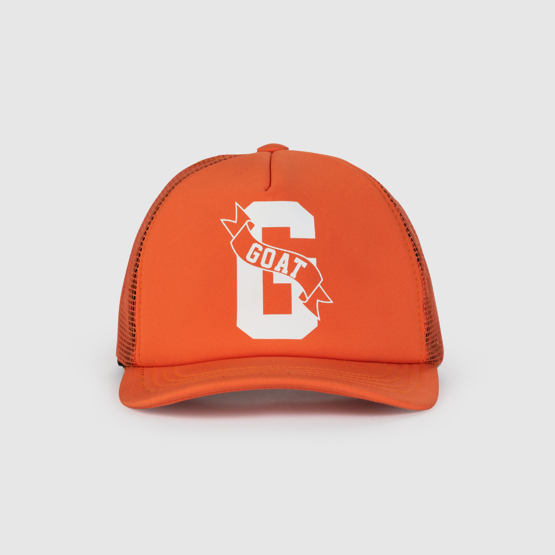GOAT Logo Trucker Hat (Orange)