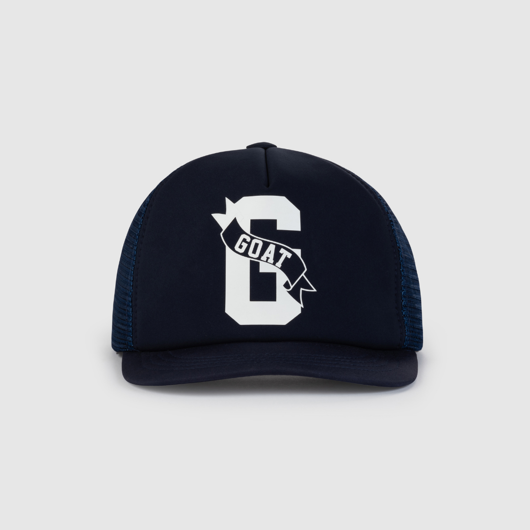 Goat Logo Trucker Hat (Midnight Navy)