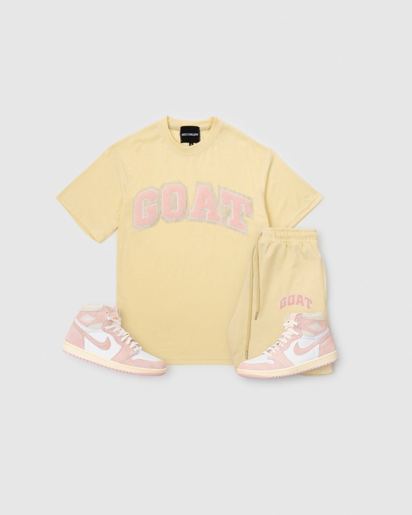 GOAT Chenille Tee and Shorts Set (Sail/Washed Pink)