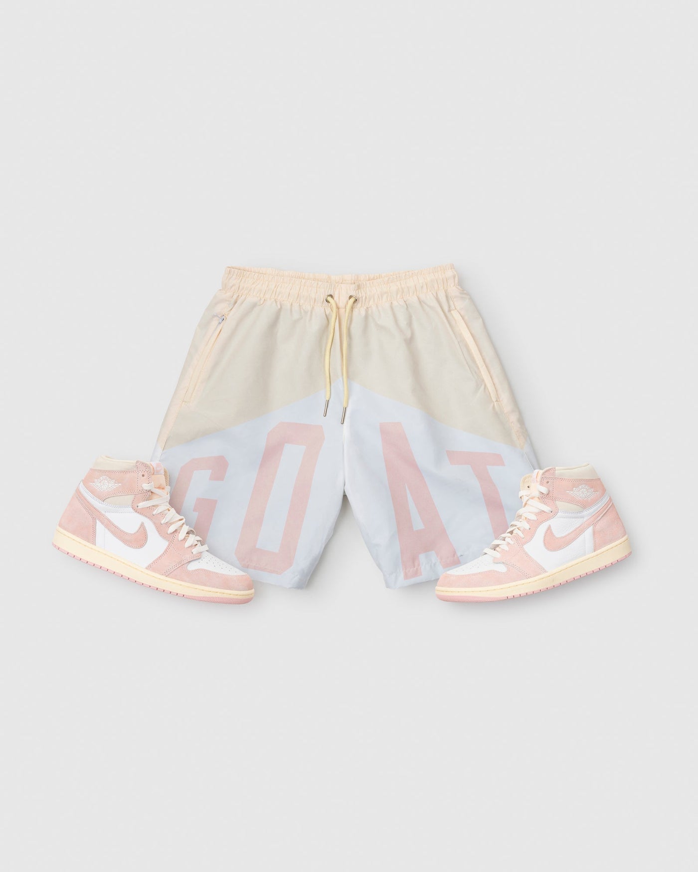 GOAT Big Arch Logo Shorts (Sail/Washed Pink)