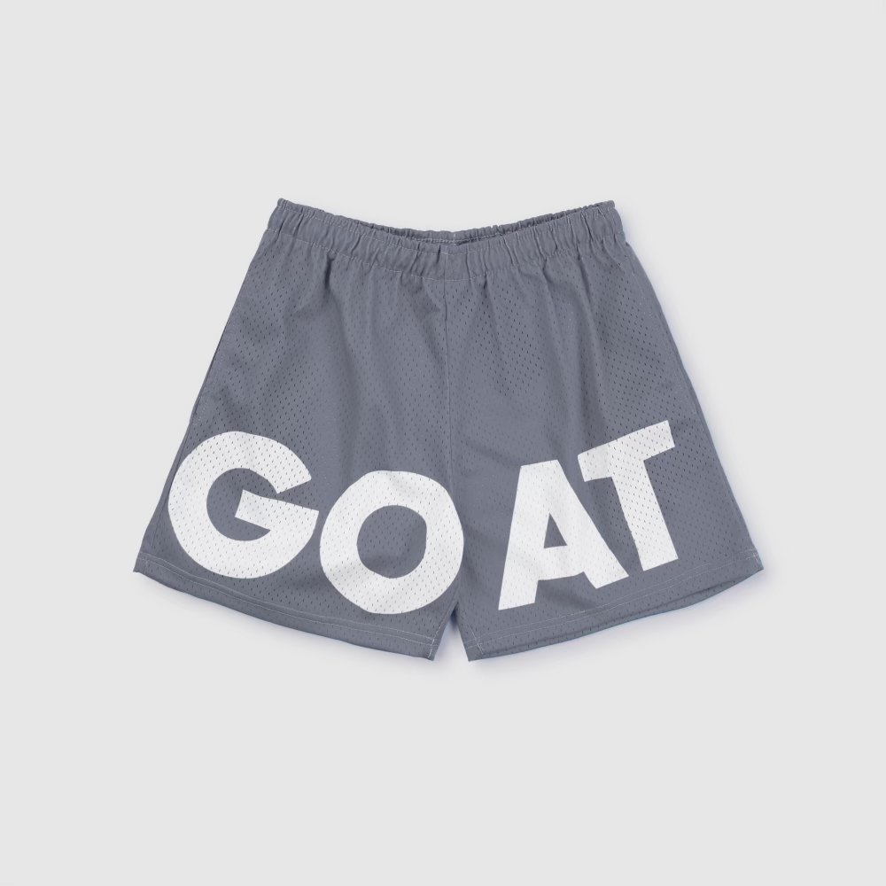 GOAT Mesh Logo Shorts (Cool Grey/White)